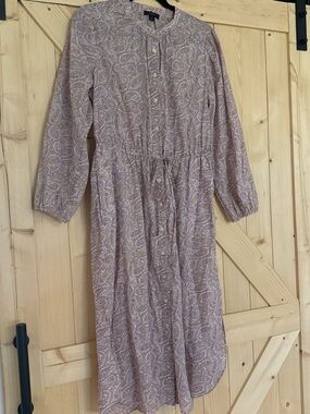 Lavender Paisley Button-Front Midi Dress